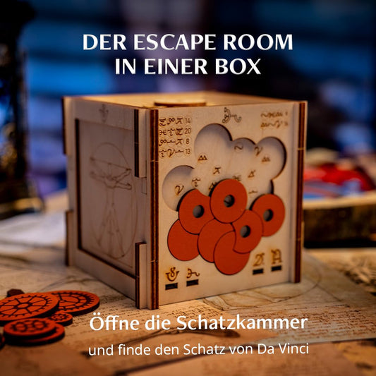 INSCAPE Da Vinci Marvel Rätselbox Holz Escape Room Spiel 3D Puzzle Box Denkspiel für Erwachsene & Kinder