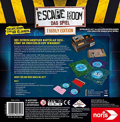 noris Escape Room Time Travel Familienspiel mit Chrono Decoder 3 Fälle Gesellschaftsspiel für Erwachsene & Kinder ab 10 Jahren