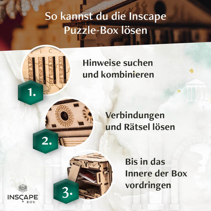 INSCAPE Caesar’s Riches Rätselbox Holz Escape Room Spiel 3D Puzzle Box Denkspiel für Erwachsene & Kinder