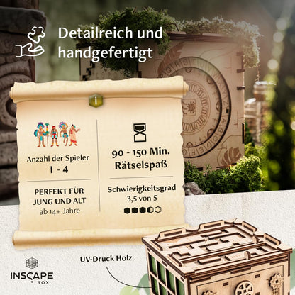 INSCAPE Maya Myths XL Rätselbox Holz Escape Room Spiel 3D Puzzle Box Geschenk für Erwachsene