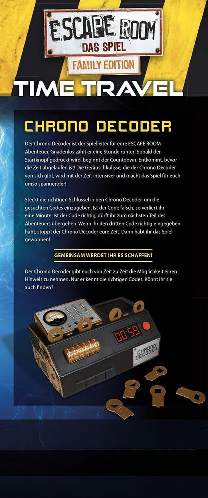 noris Escape Room Time Travel Familienspiel mit Chrono Decoder 3 Fälle Gesellschaftsspiel für Erwachsene & Kinder ab 10 Jahren