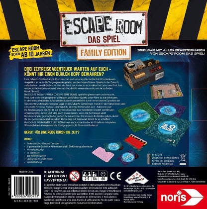 noris Escape Room Time Travel Familienspiel mit Chrono Decoder 3 Fälle Gesellschaftsspiel für Erwachsene & Kinder ab 10 Jahren