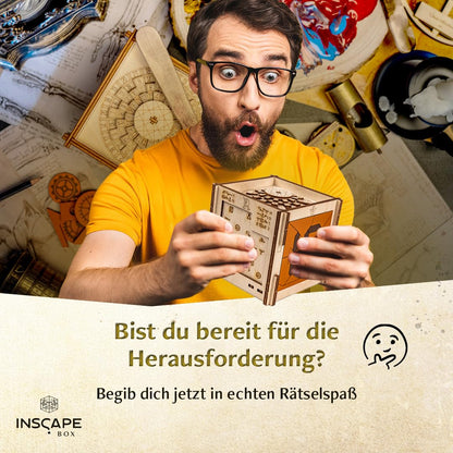 INSCAPE Da Vinci Marvel Rätselbox Holz Escape Room Spiel 3D Puzzle Box Denkspiel für Erwachsene & Kinder