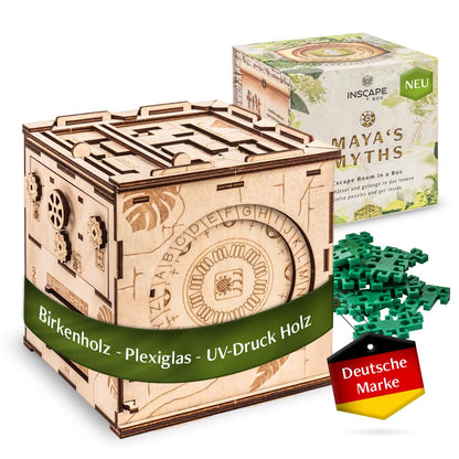 INSCAPE Maya Myths XL Rätselbox Holz Escape Room Spiel 3D Puzzle Box Geschenk für Erwachsene