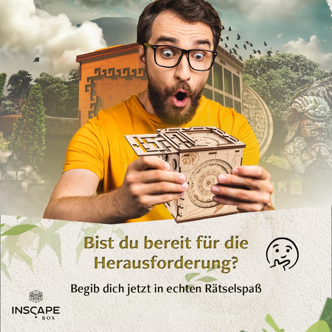 INSCAPE Maya Myths XL Rätselbox Holz Escape Room Spiel 3D Puzzle Box Geschenk für Erwachsene