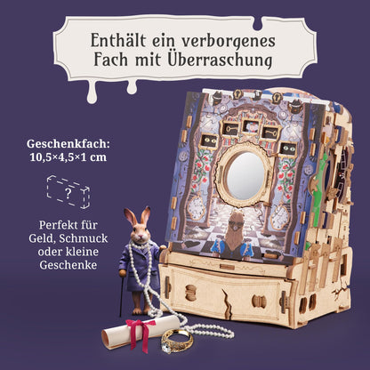 iDventure Wonderbox Alice im Wunderland Escape Room Spiel 3D Holzpuzzle Rätselbox Geschenkbox für Erwachsene & Kinder 10+