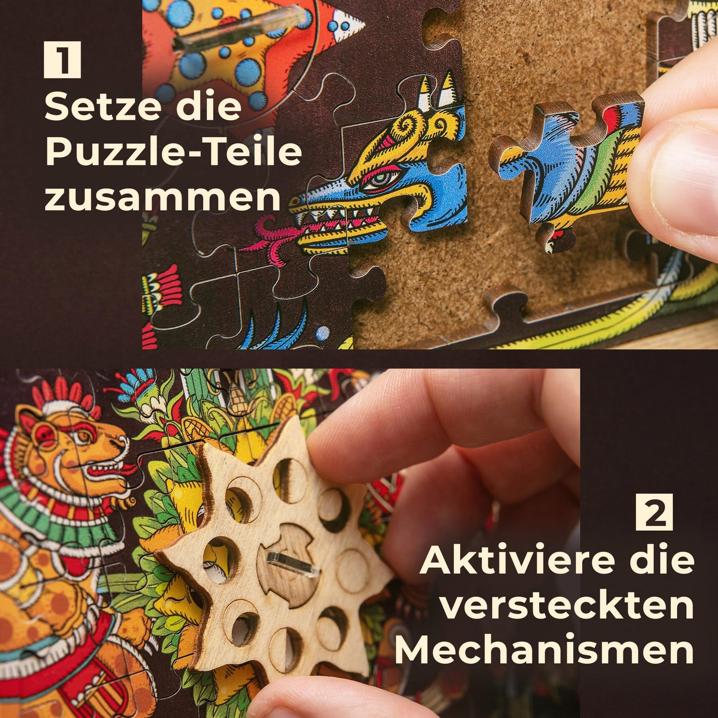 iDventure Cluepuzzle Sonnenpyramide 3D Holzpuzzle Escape Room Spiel Geschenkbox Rätselbox Erwachsene Geldgeschenk
